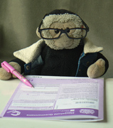 Mooch monkey fills in his 2011 Census form.