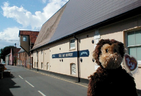 Swinger outside the Adnams' Sole Bay Brewery.