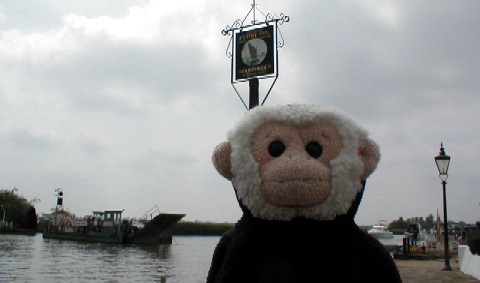 Mooch waits for the ferry.