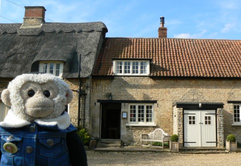 Mooch outside the Jackson Stops Inn, Stretton, Rutland