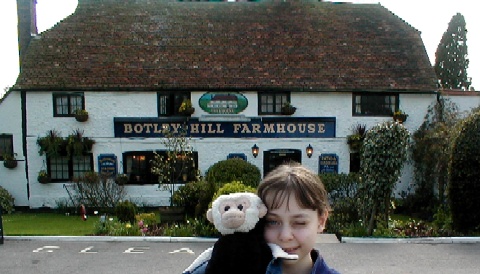 Annie & Mooch in front of the Botley Hill Farmhouse