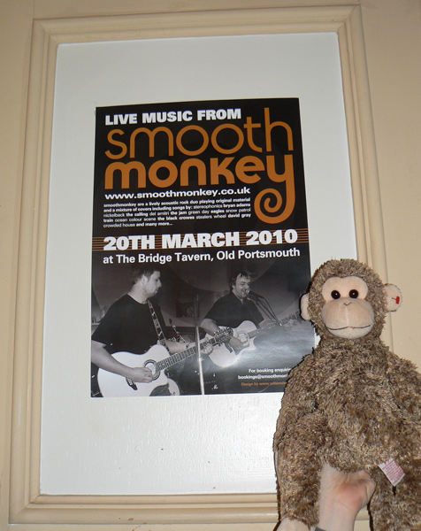 Music poster for Smooth Monkey at The Bridge Tavern, Portsmouth.