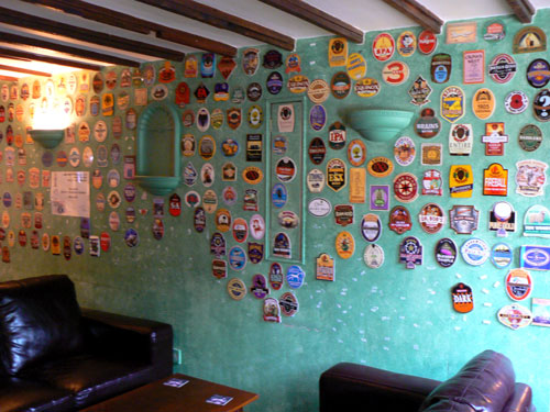 Beer mats in the Fat Cat.