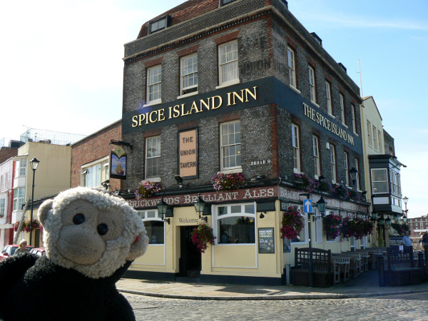 Mooch monkey at the Spice Island Inn, Portsmouth.
