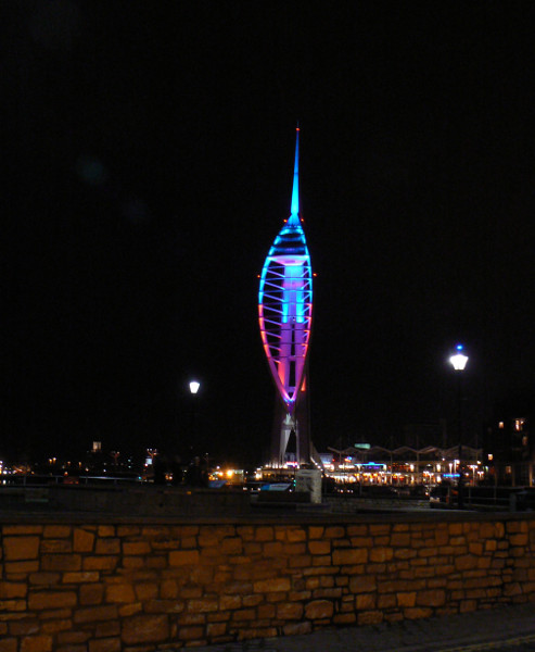 The Spinnaker Tower at night