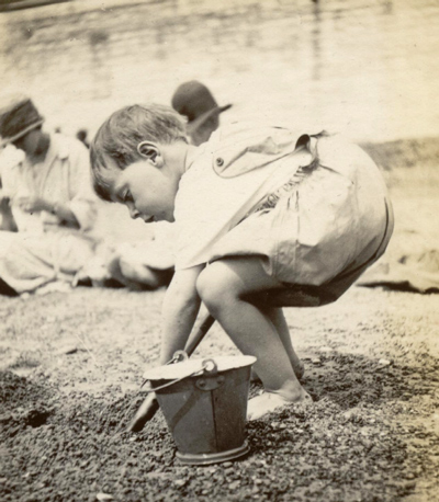 A young Bob on the beach