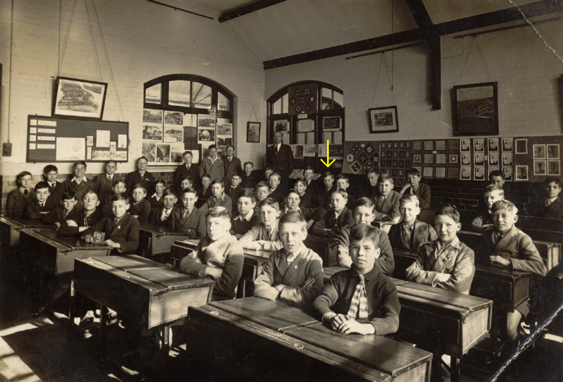 Bob in his class at Callowlands School, Watford.