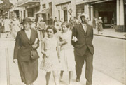 Mum, Margaret Lill, me and Dad in Blackpool, c1936.