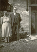 Mum and Dad at the rear of their house at 12 Roland Avenue, c1939.