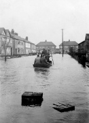 Me in a punt, Roland Avenue, Wilford. February 1946.