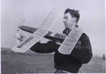 David Lawrence with model plane