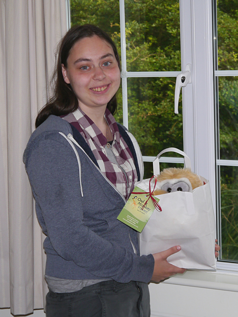 Annie with her leaving present to St Catherines