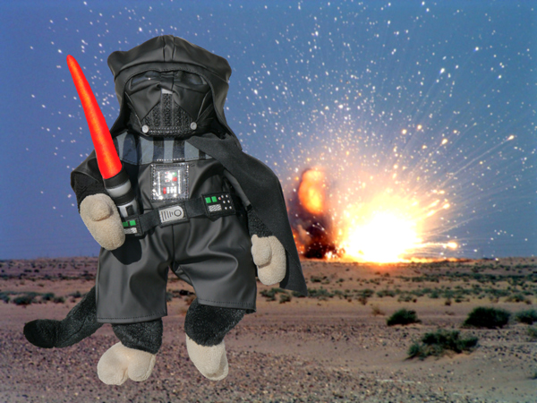 Mooch monkey celebrates his birthday for 2011 as Darth Mooch.