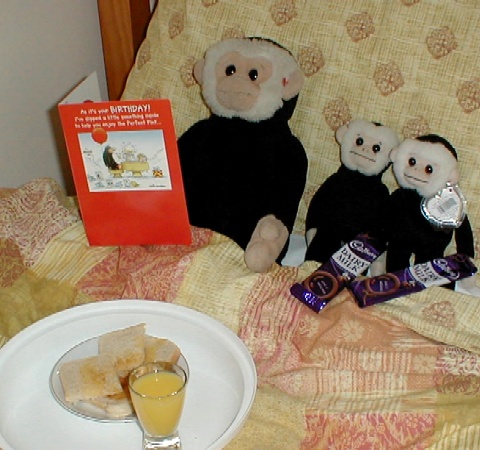 A birthday breakfast in bed for the Mooch family.