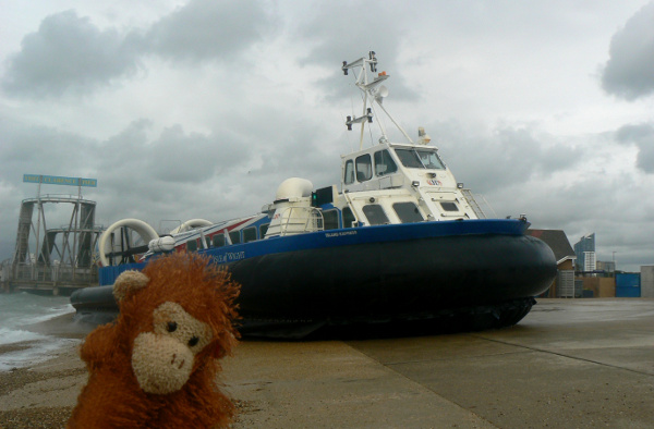 Zig-Zag with the hovercraft turning to leave Portsmouth