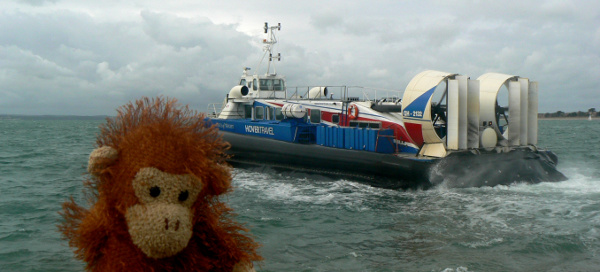The hovercraft sets off for the Isle of Wight from Portsmouth