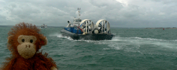 The hovercraft sets off for the Isle of Wight from Portsmouth