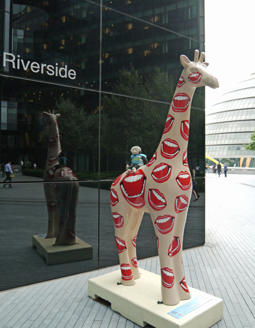 Mooch monkey at Stand Tall for Giraffes in Colchester 2013 - 13 Having a giraffe