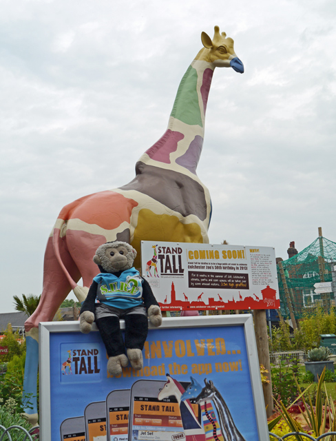 Mooch monkey at Stand Tall for Giraffes in Colchester 2013 - Colchester Zoo