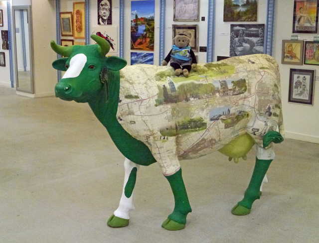 Mooch monkey at Stand Tall for Giraffes in Colchester 2013 - Basildon Eastgate Art Cow