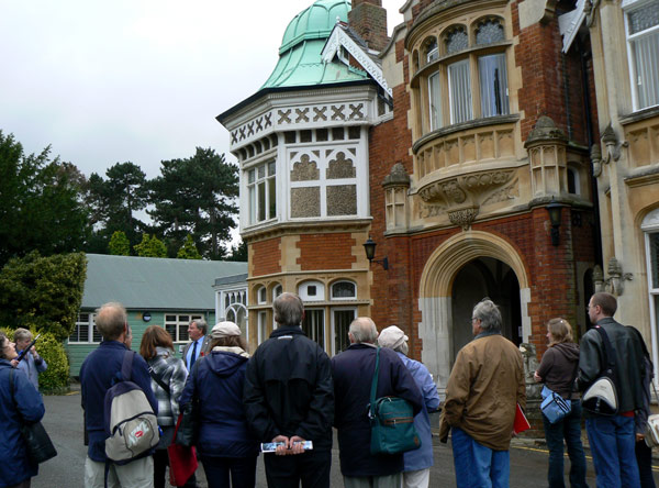 The start of a guided tour at Bletchley Park.