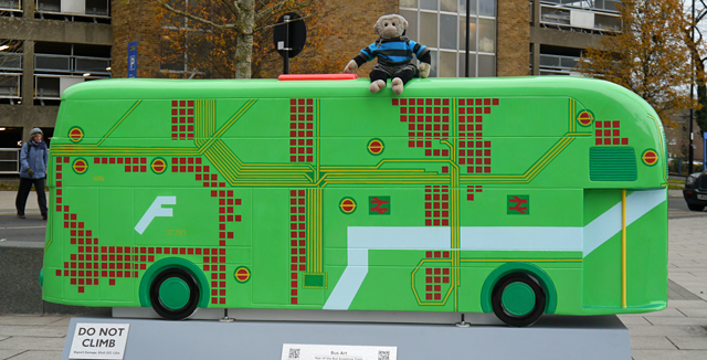 Mooch monkey at Year of the Bus London 2014 - C02 Circuit Bus