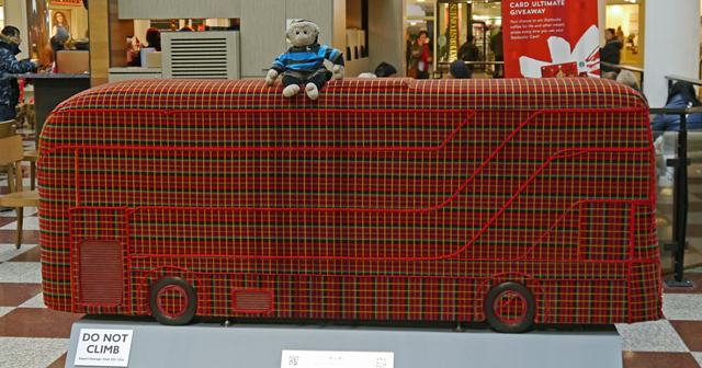Mooch monkey at Year of the Bus London 2014 - C04 Moquette