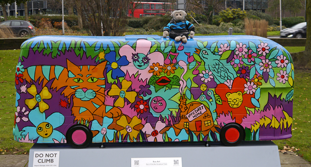Mooch monkey at Year of the Bus London 2014 - C15 At The Bottom of The Garden