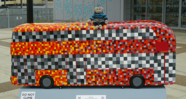 Mooch monkey at Year of the Bus London 2014 - Q02 Moquette