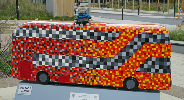 Mooch monkey at Year of the Bus London 2014 - Q02 Moquette