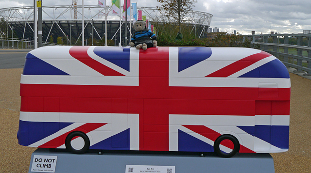 Mooch monkey at Year of the Bus London 2014 - Q07 Union Jack