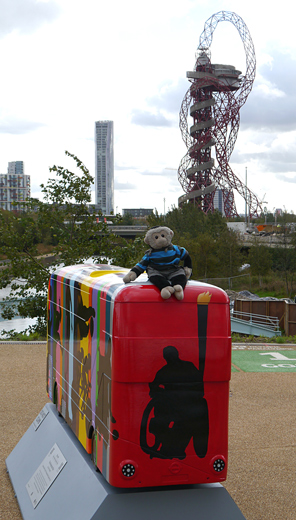 Mooch monkey at Year of the Bus London 2014 - Q08 The Paralympic Bus