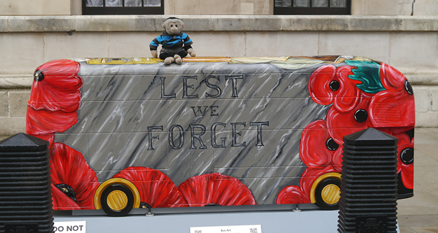 Mooch monkey at Year of the Bus London 2014 - W10 Lest We Forget
