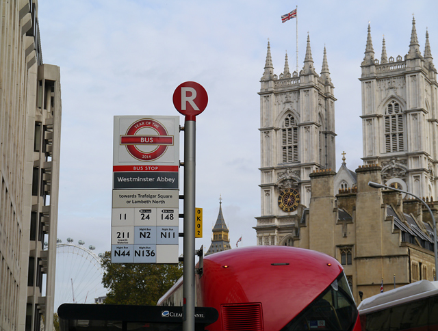 Mooch monkey at Year of the Bus London 2014 - Bus Stop, Westminster Abbey & London Eye