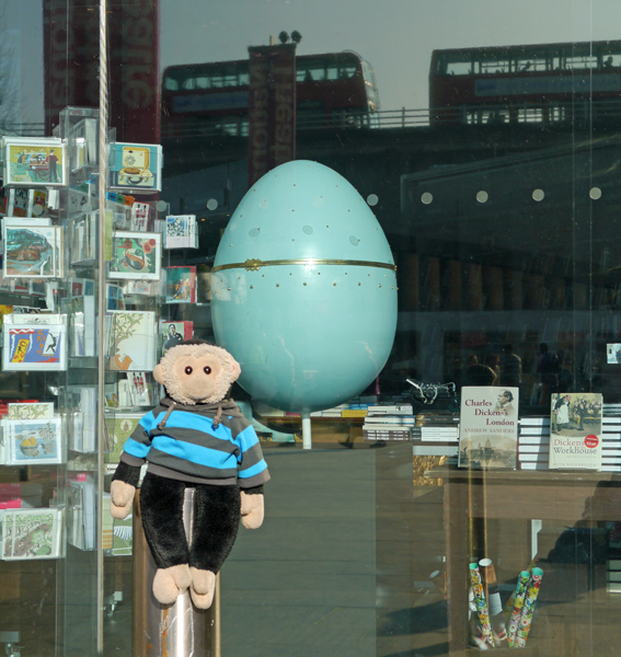 Mooch monkey at the Big Egg Hunt, London.