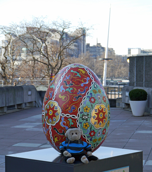 Mooch monkey at the Big Egg Hunt, London.