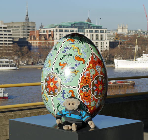 Mooch monkey at the Big Egg Hunt, London.