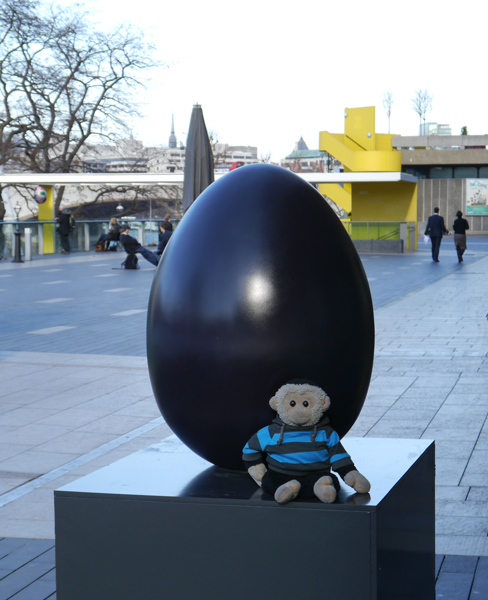 Mooch monkey at the Big Egg Hunt, London.