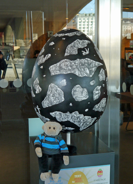 Mooch monkey at the Big Egg Hunt, London.