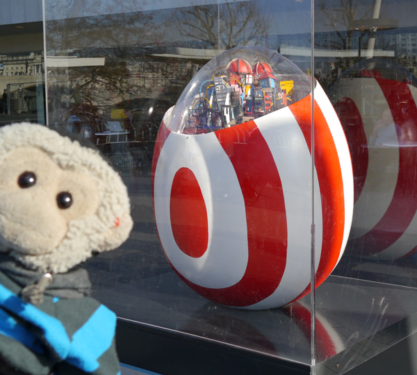 Mooch monkey at the Big Egg Hunt, London.