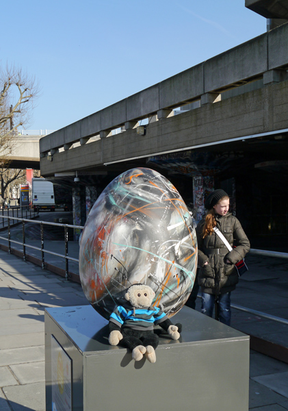 Mooch monkey at the Big Egg Hunt, London.