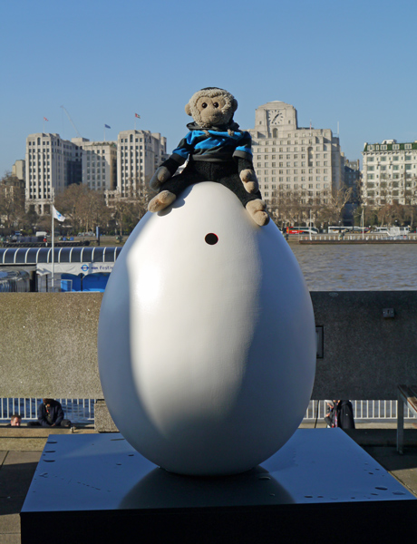 Mooch monkey at the Big Egg Hunt, London.