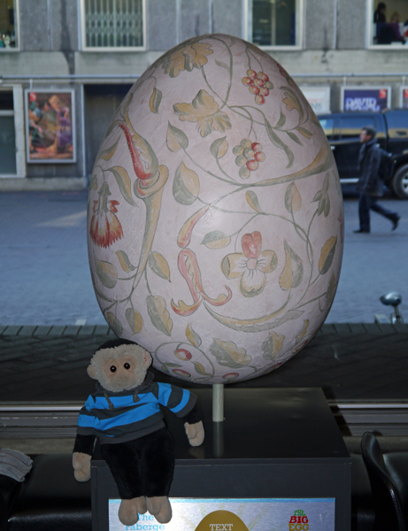 Mooch monkey at the Big Egg Hunt, London.