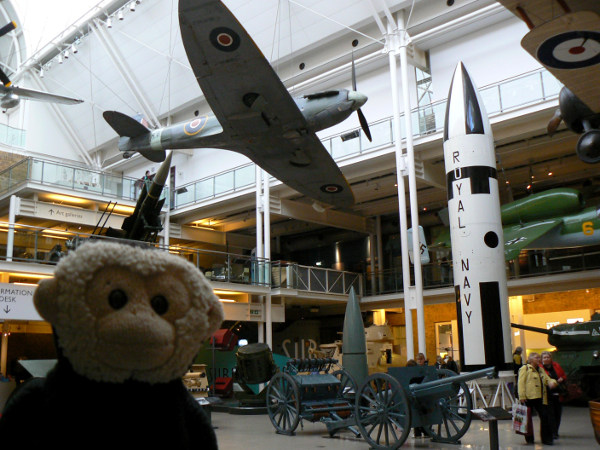Mooch monkey in the Imperial War Museum in London.