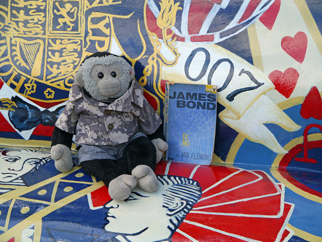 Mooch monkey at Books About Town in London 2014 - 11 James Bond stories