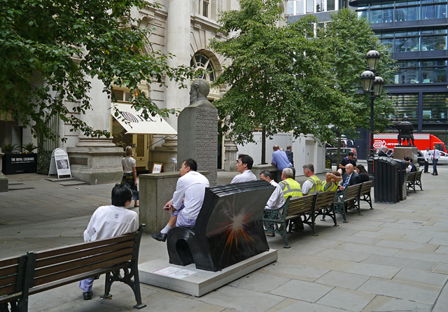 Mooch monkey at Books About Town in London 2014 - 30 Sit here at your own risk