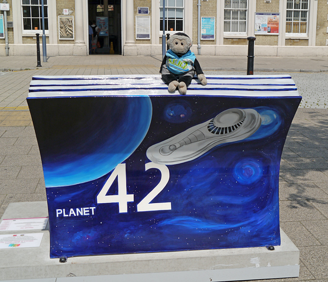 Mooch monkey at Books About Town in London 2014 - 43 Planet 42 - The Hitchhiker's Guide to the Galaxy