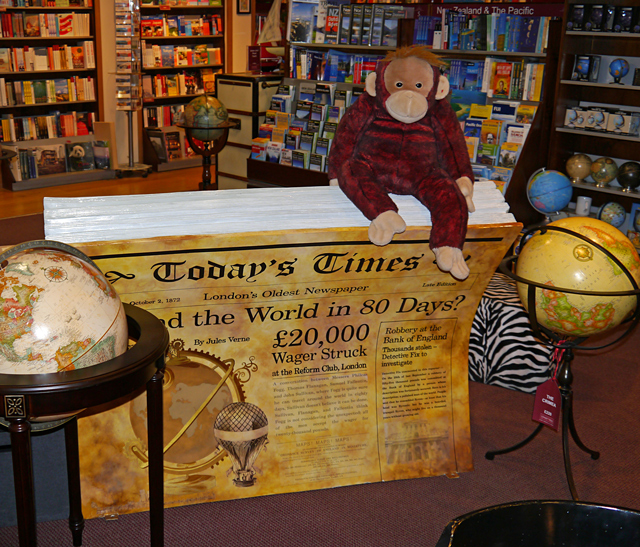 Mooch monkey at Books About Town in London 2014 - 48 Around the World in Eighty Days