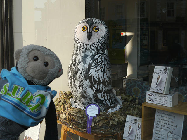 Mooch monkey at Books About Town in London 2014 - Corelli Creature Carnival - owl