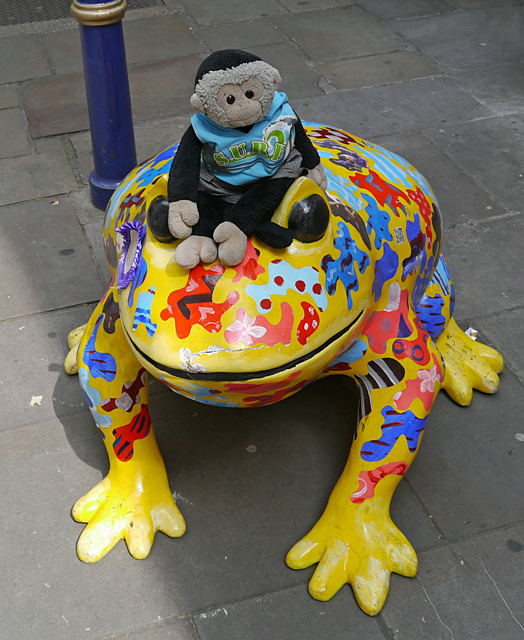 Mooch monkey at Books About Town in London 2014 - Corelli Creature Carnival - frog
